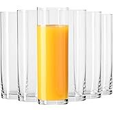 Krosno Tall Water Juice Drinking Highball Glasses, Set of 6 pieces, 6.8 oz, Pure Collection,Ideal for Everyday Use, Drinking Glasses, Dishwasher Safe, Made in Europe