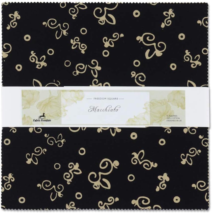 42 Pre Cut Batik Fabric Squares Bundle, Layer Cake Fabric for Quilting, Sewing, Crafts Macchiato Design - (10" W x 10" L)