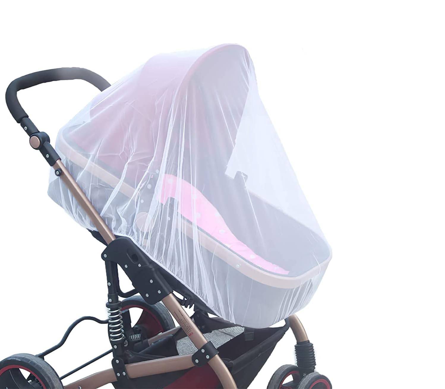 Pack of 2 Universal Baby Stroller Mosquito Net Fly Bug Insect Protection Net Baby Pushchair Mosquito Mesh Cover for Baby Buggy Pram Carrycot, White