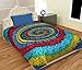 The Indian Craft Colorful Psychedelic Mandala Tapestry - Tie Dye Bohemian Wall Hanging Elephant Tapestries Hippie Wall Decor Twin Size Bedding - Multicolor - 84 X 54 Inches