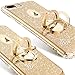 OCYCLONE Compatible with iPhone 8 Plus 7 Plus Case, Cute Glitter Diamond Rhinestone Bumper with Ring Grip Kickstand Protective Compatible with iPhone 8 Plus/ 7 Plus Case for Women Girl - Gold