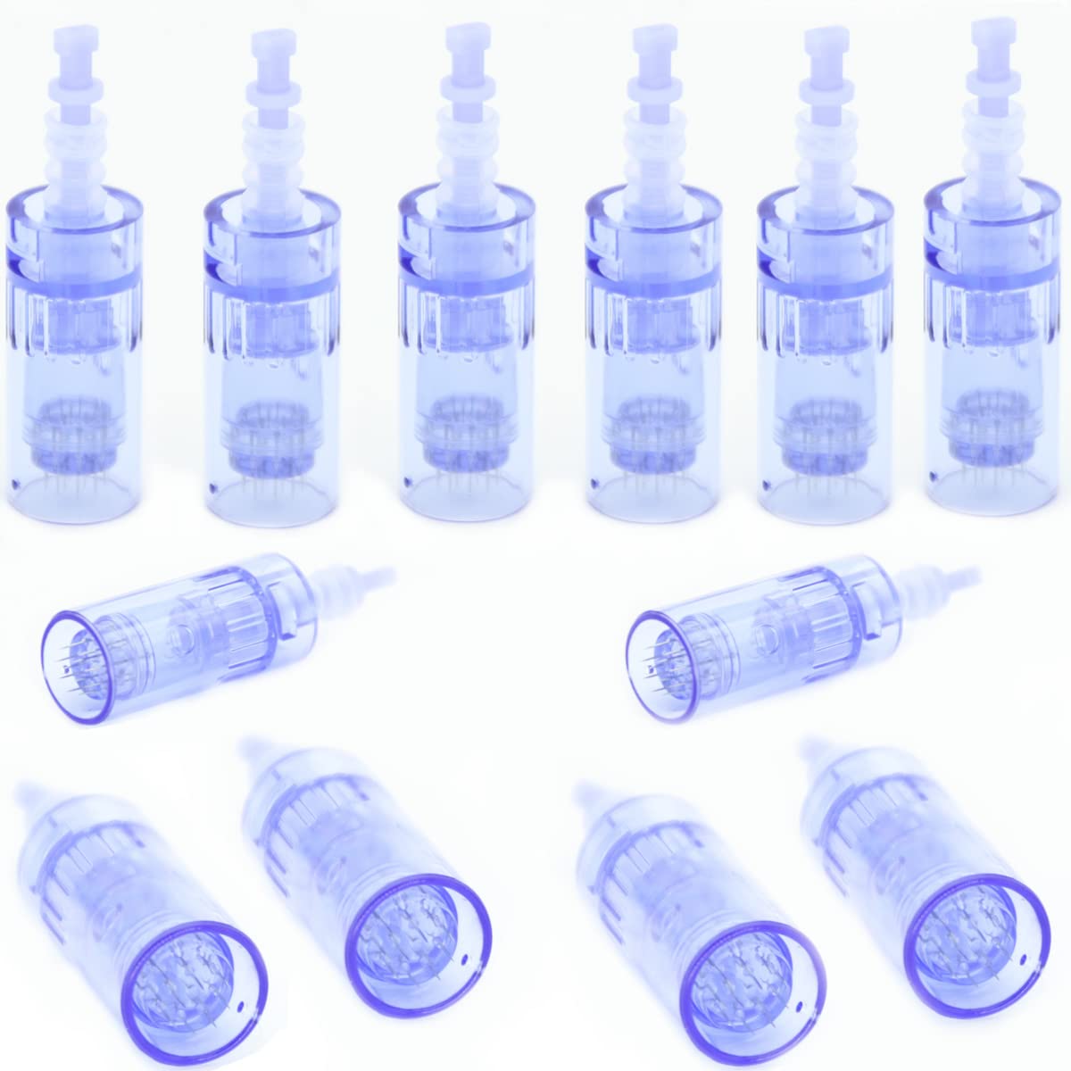 12Pcs Derma Pen Dermapen Mircroneedling Pen Needles Cartridges Multi Pins Optional Needle Cartridges, Tips Derma Roller (12 Pins)