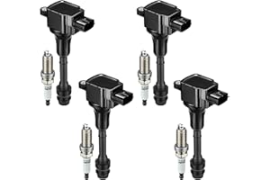 BDFHYK Ignition Coil Pack UF350 and Iridium Spark Plugs 4505 Compatible with Nissan 2002-2006 Altima 2002-2006 Sentra L4 2.5L Sets of 4