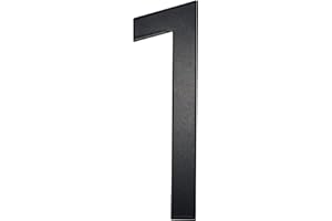 Adoorn 4 Inch Mailbox Numbers - Number 1, Black Color, Each Sold Individually, Premium Metal Self Stick Address Numbers, Weatherproof Mailbox Numbers for Outside