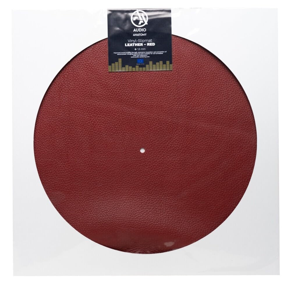 Audio Anatomy Record Mat Leather 1.5 mm Red
