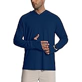 Hotfiary Mens Sun Protection Shirts UPF 50+ Long Sleeve Hoodie for Men UV Hooded Rash Guard Swim Shirts Running Hiking