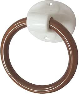 TOALLERO Pared BAÑO Porcelana con ARO Madera ...