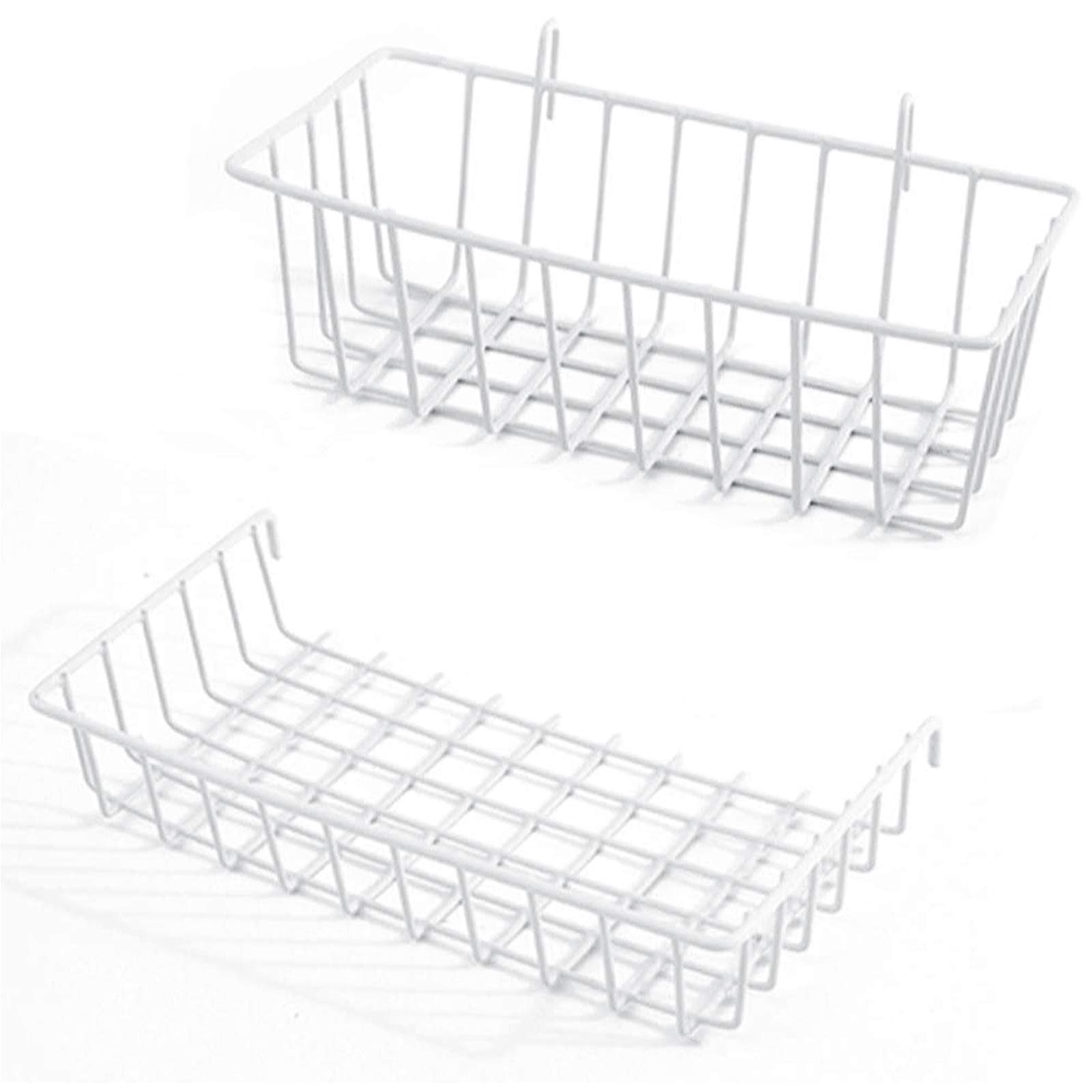 GBYAN Wire Storage Basket Shelf Basket Wall Grid Accessories Organizer for Grid Panel, 2 Pack