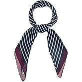 Allegra K 70cm Women Stripe Print Square Scarves Kerchief Neck Scarf Neckerchief Headband