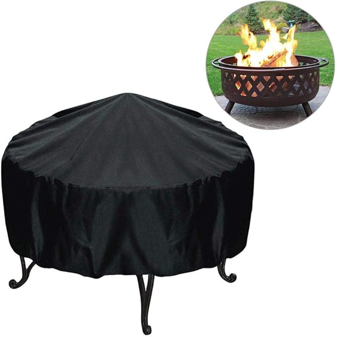 Dynamicoz Fire Pit Cover,Waterproof And Weatherproof Heavy Duty Round