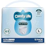 Comfy Life Premium Adult Incontinence Pull Up Pants Large 12 Pack