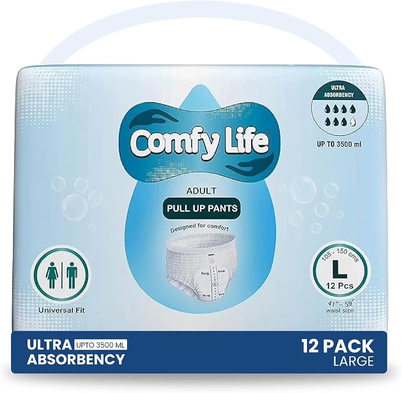 Comfy Life Premium Adult Incontinence Pull Up Pants Large 12 Pack