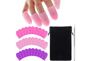 PIAOPIAONIU 30 PCS Nail Polish Protector for Fingers Silicone Fingertips Protect Nails Finger Cover Caps Comfortable Finger Sleeves from Tanning Beds/UV Rays