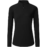 AIRIKE Long Sleeve Golf Polo Shirts for Women Stand Up Collar Thermal Fleece Casual Athletic Womens Tops