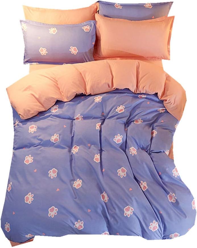 Sticker superb Double Size 3D Paw Digital Print Quilt Cover Set Cute Duvet Cover Set with Pillow Sham 100% Polyester (Paw, Double 200 x 230cm 4 PCS)