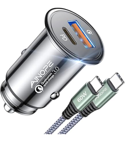 Amazon.com: AINOPE 67.5W [Mini&Metal] Cigarette Lighter Adapter Car Charger USB  C Fast Charging, PD&QC Cigarette Lighter USB Charger 12V Outlet Plug Socket  for iPhone 17 16 15 14 Pro Max, Samsung S26