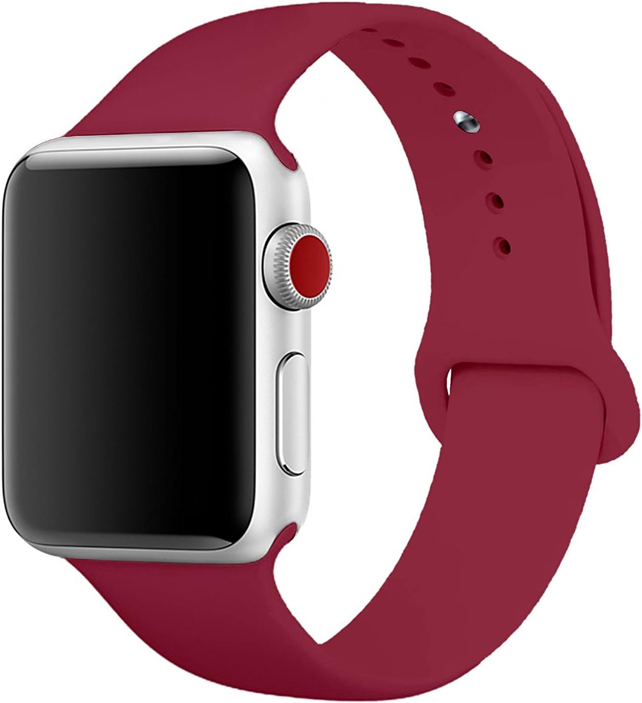 Aimote Sport Band for iWatch 38mm 42mm 40mm 44mm, Soft Silicone Strap Replacement for Watch Series 5 4 /3/2/1 Nike+ Sport Edition, S/M M/L Size, 38/40/42/44mm for men women