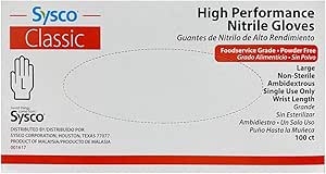 Amazon.com: SYSCO HIGH Performance Nitrile Gloves Large Powder Free ...