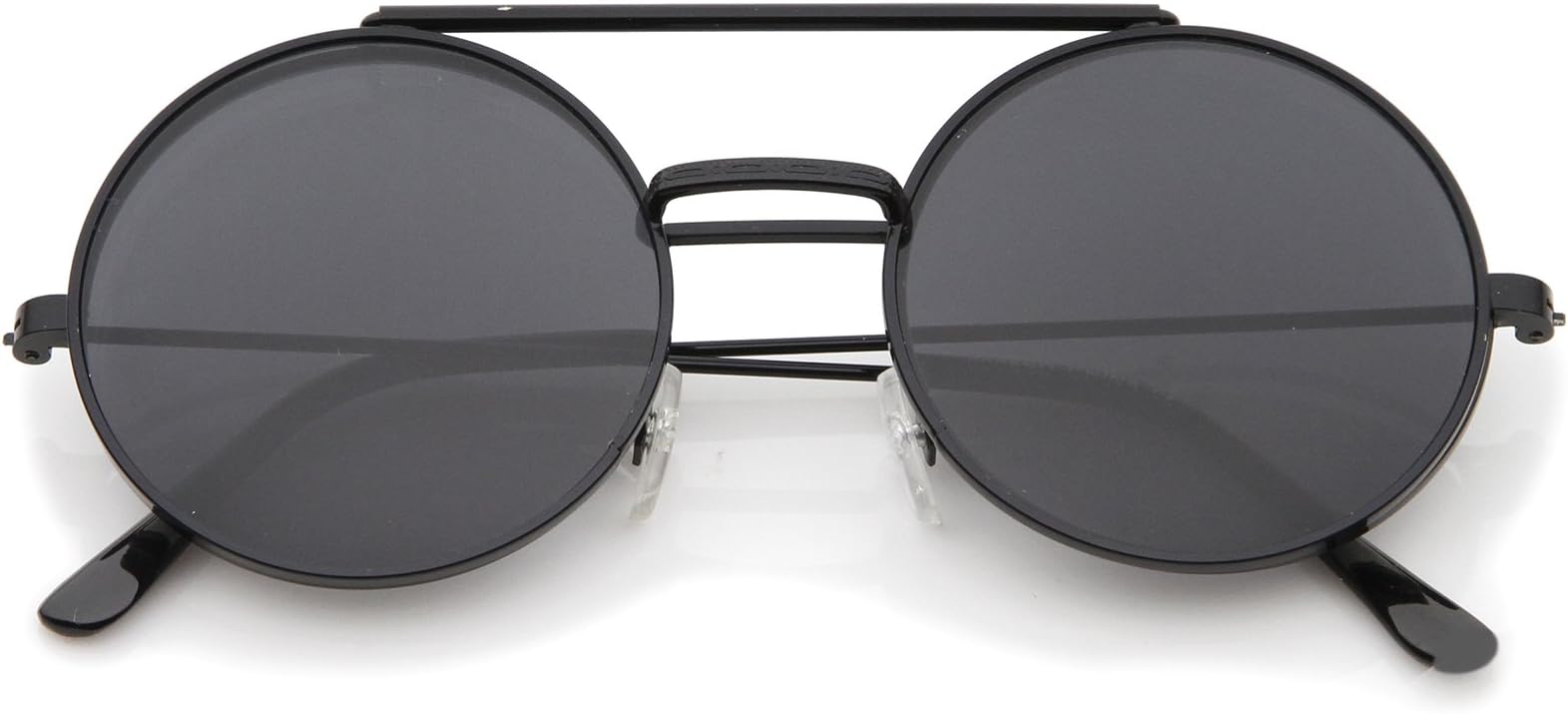 Mid Size Flip-Up Neutral-Colored Lens Round Django Sunglasses 49mm