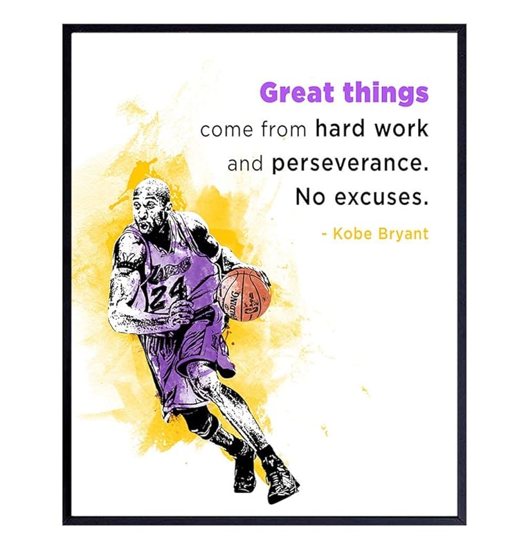 Amazon.com: Kobe Bryant Poster - 8x10 Positive Quotes Wall Decor