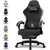 GTPLAYER Gaming Chair, Computer Office Chair with Pocket Spring Cushion, Linkage Armrests and Footrest, High Back Ergonomic Computer Chair with Lumbar Support Task Chair with Footrest(Black)