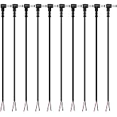 DC Power Pigtail Cable, 10-Pack 5.5mm x 2.5mm 90 Degree Right Angle DC Barrel Male Plug Jack Connector to Bare Wire Power Supply Adapter Repair Cord for CCTV Surveillance Security Camera LED Strip