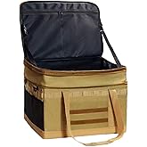 OutCrest Tactical Camping Storage Bag,Expandable 76L Large Capacity Heavy-Duty Duffel Organizer with Waterproof Bottom, 2 Adjustable Dividers, Collapsible, 900D Oxford Fabric, Outdoor Gear