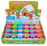 TINYMILLS 24 Pcs Gingerbread Christmas Stampers for Kids