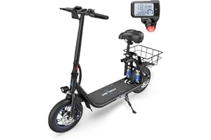 Gyroshoes Electric Scooter with Seat for Adults, 20/25Miles Long Range 450-600W Motor up to 15.5/18.6MPH Smart LCD Display Electric Scooter with Basket