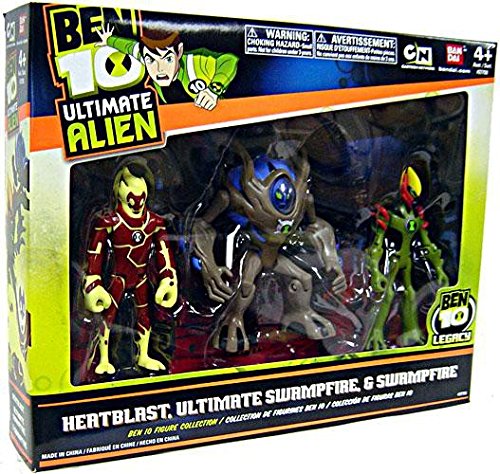 Ben 10 4" Articulated 3 Piece Set Includes; Heatblast, Swampfire, and Ultimate Swampfire