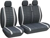 TOYOUN Van Seat Covers 3D Stripe Print Universal Fit Grey 2+1 Seat view 2
