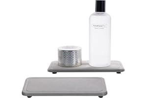 NiuYichee 2 PCS Water Absorbent Diatomite Coasters Rectangle, Grooved Design, Water Absorbing Stone Used for Hand Soaps & Plants & toiletries in The Modern Home