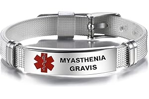 NARTGO Red Medical Alert ID Emergency Bracelet for Women Men's First Aid Seniors Health Alarm Stainless Steel Plate Adjustable PVC Band Bracelets