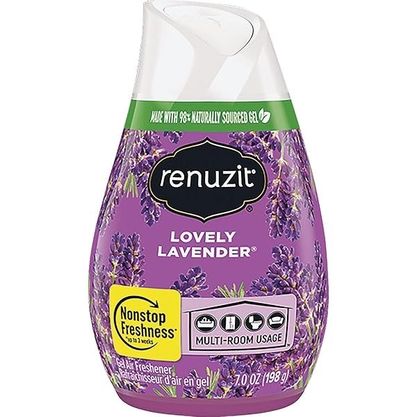 RENUZIT, LOVELY LAVENDER GEL AIR FRESHENER, 7 OUNCE
