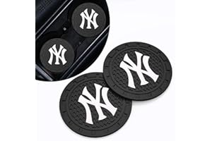WIIFIIVE Car Cup Holder Coasters for NY Yankees Baseball Fans, Yankees Car Coasters for Cup Holder Insert Silicone Non-Slip