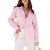 siliteelon Oversized Button Down Shirts for Women Long Sleeve Dress Shirt | Collared V Neck,Boyfriend Style,Business Casual O