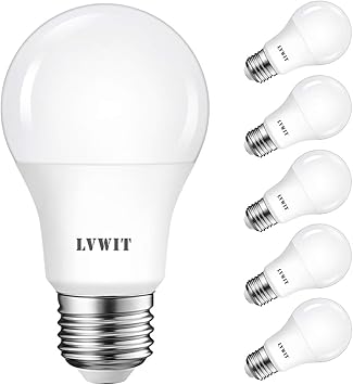 lvwit bombillas led a60 casquillo e27 8 5w equivalente a 60w 2700k luz blanca calidoa 806 lm bajo consumo no regulable pack de 6 unidades