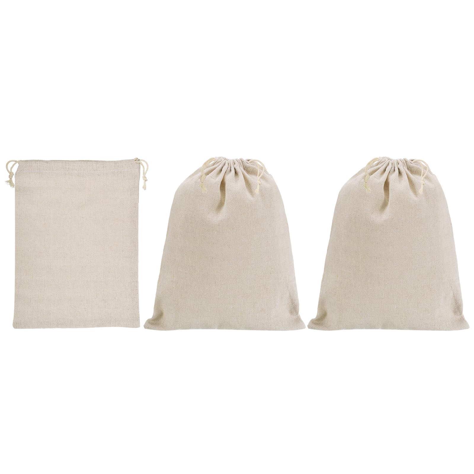 PATIKIL 12"x8" Coin Money Sacks Bag, 3Pcs Bank Deposit Change Transit Cash Bags with Drawstring Currency Gift Sacks Style 1, Beige