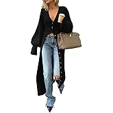 Unybwonn Long Cardigans for Women Chunky Cable Knit Duster Sweater Cover up Maxi Dress Long Sleeve Button Down Cardigan
