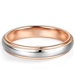 NUNCAD Women Wedding Bands 4mm Rose Gold Silver