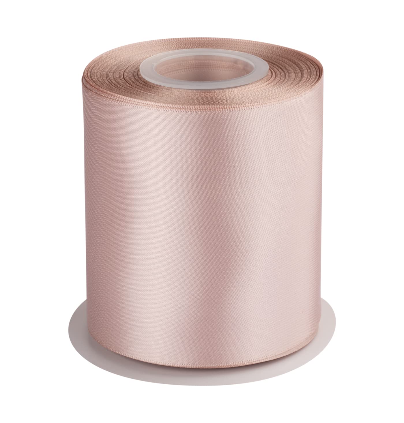 Double Faced Satin Ribbon, 100mm X 22M, Solid Polyester Craft Ribbon, Perfect for Gift Wrapping, Crafts, Wedding Party Ceremony Decoration, Floral Arrangement, Sewing (Vanilla) — image 1