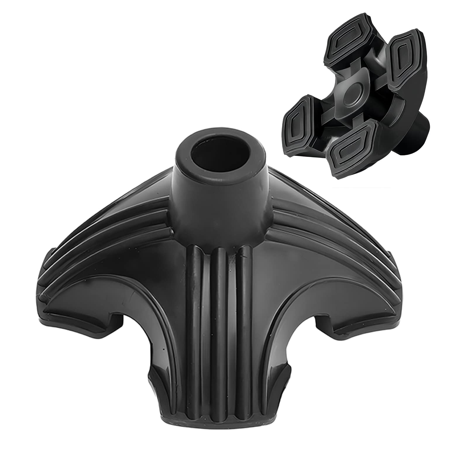 Bailinks Cane Tip, 19mm 3/4" Crutch Tips, Non-Slip Self Standing Quad Support Rubber Walking Stick Rubber Tips (Black)