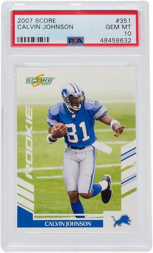 Calvin Johnson 2007 Score 351 Carolina Rookie Card PSA GM MT 10 At 