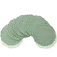 JONbinbkl 100pcs Lace Paper Doilies Placemats Box Gift Wrap Paper For Wedding Table Decoration Mat, Green
