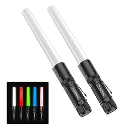 RoadHero [2 Pack 12inch Multi-Color LED Flashlight