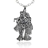 Bro Mart Silver Plated Lord Radha & Krishna Ji Religious God Pendant for Men & Women