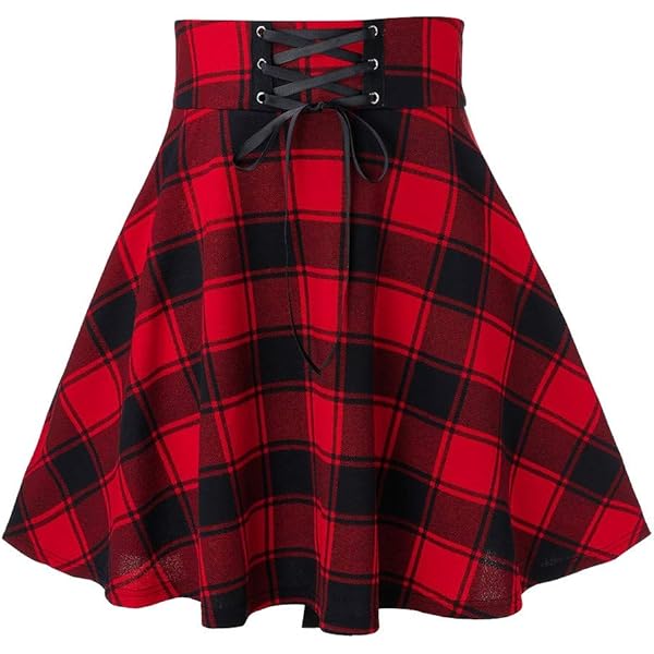 EXCHIC Women's Casual Stretchy Flared Mini Skater Skirt