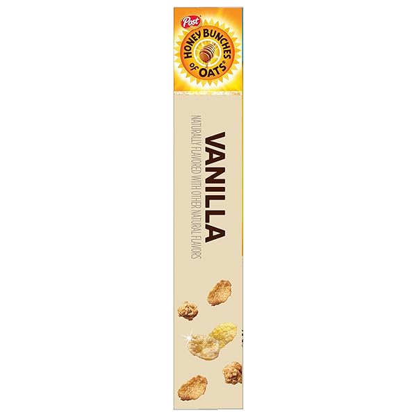 POST HONEY BUNCHES OF OATS VANILLA BREAKFAST CEREAL, VANILLA CEREAL WITH OATS AND GRANOLA CLUSTERS, 18 OZ BOX
