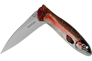 Kershaw Leek, BlackWash Pocket Knife (1660BLKW); 3 Sandvik 14C28N Steel Blade, 410 Stainless Steel Handle, BlackWash Finish, SpeedSafe Assisted Open, Frame and Tip Locks, Reversible Pocketclip; 3 OZ