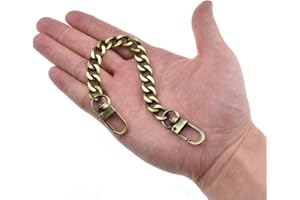 HAHIYO Purse Chain Strap 7.9 inches Bronze Shoulder Cross Body Sling Replacement Comfortable Flat 0.4' Wide 2.4mm Thick Metal 1 Pack